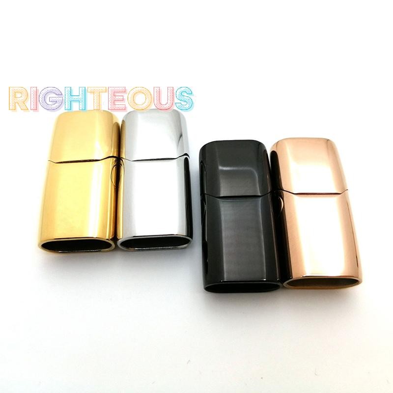 Rightrous Furo De Fecho Magnético De Aço Inoxidável Para Fivela De Cordão De Couro Pulseira Joias Faça Você Mesmo Novo