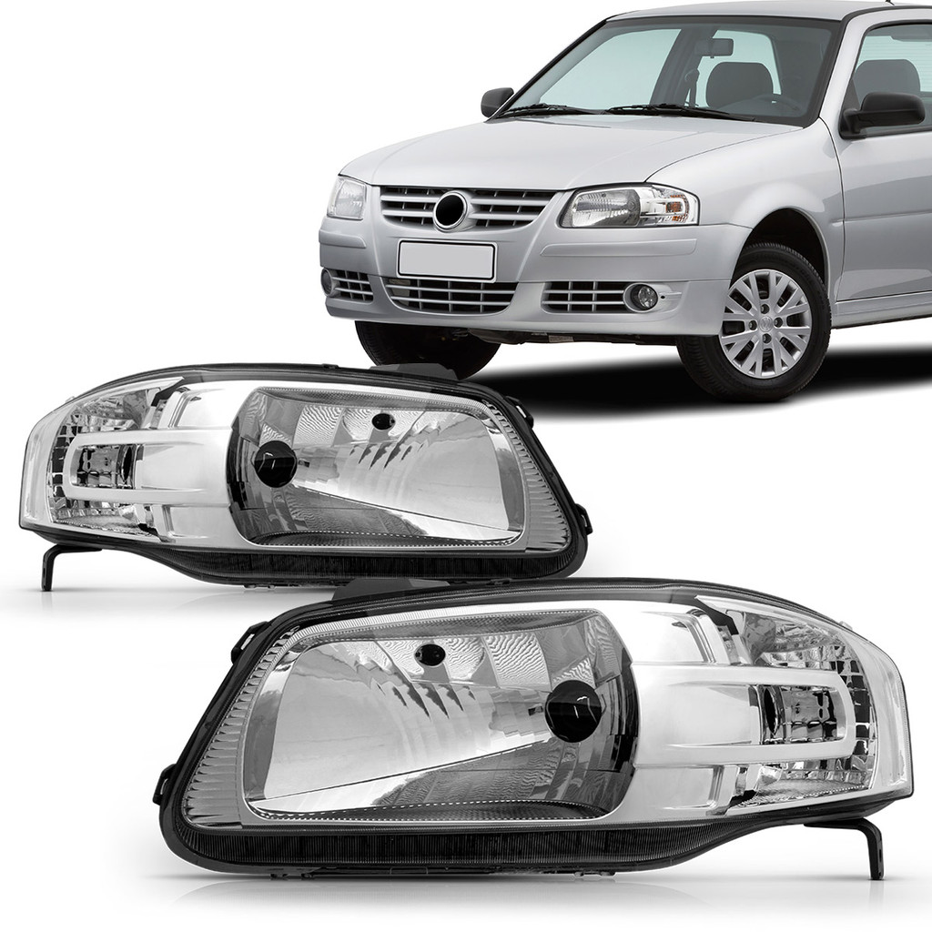 Farol Gol G4 2005 2006 2007 2008 Máscara Cromada em Oferta na Shopee