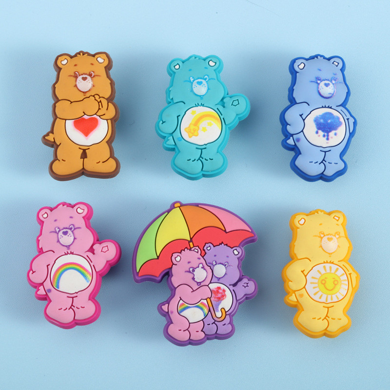 25 novo verão novo estilo bonito arco-íris flor fivela decorativa diy acessórios destacáveis tridimensional