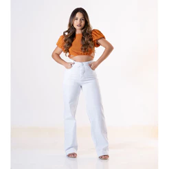 Wide Leg Branca Denim
