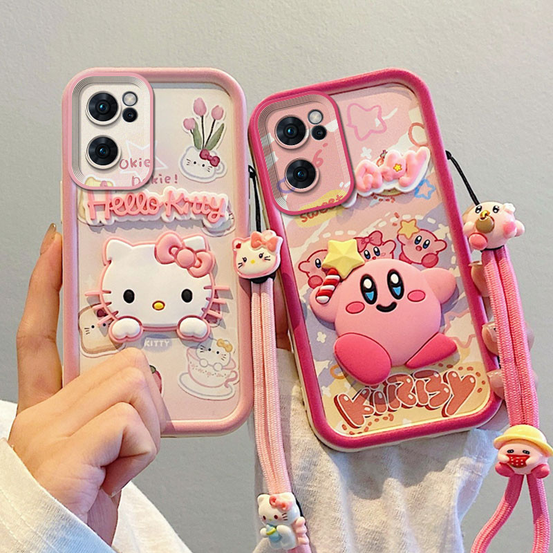 Capa de telefone estética à prova de choque estilo feminino com cordão adequado para OPPO a6c a6t pro a6x a6s a6t a6 pro