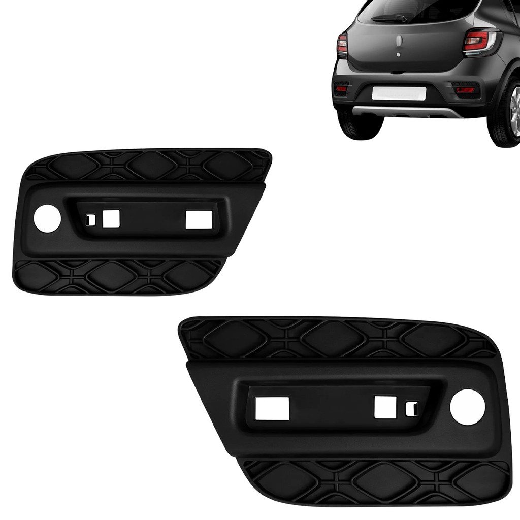 Moldura Parachoque Traseiro Sandero Stepway 2015 2016 2017 2018 2019 Sem Refletor