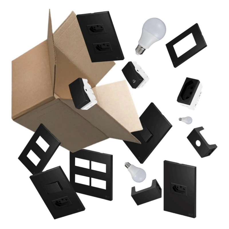 Pacote Personalizado Thalia Recta Black Satin/Preto Fosco