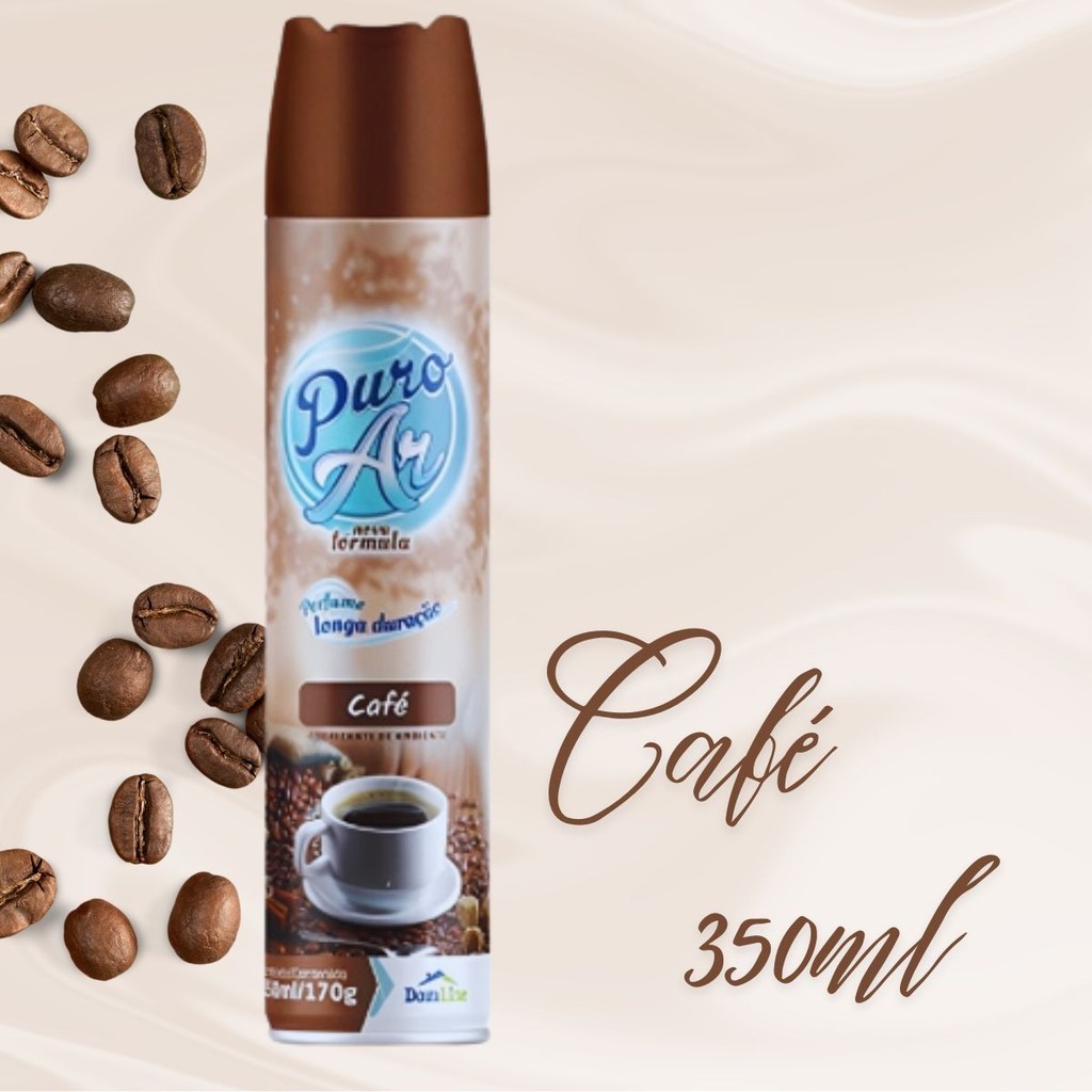 Neutralizador de Odores Puro Ar Café 350ml Spray Aromatizador de Ambientes Residencia Comercio