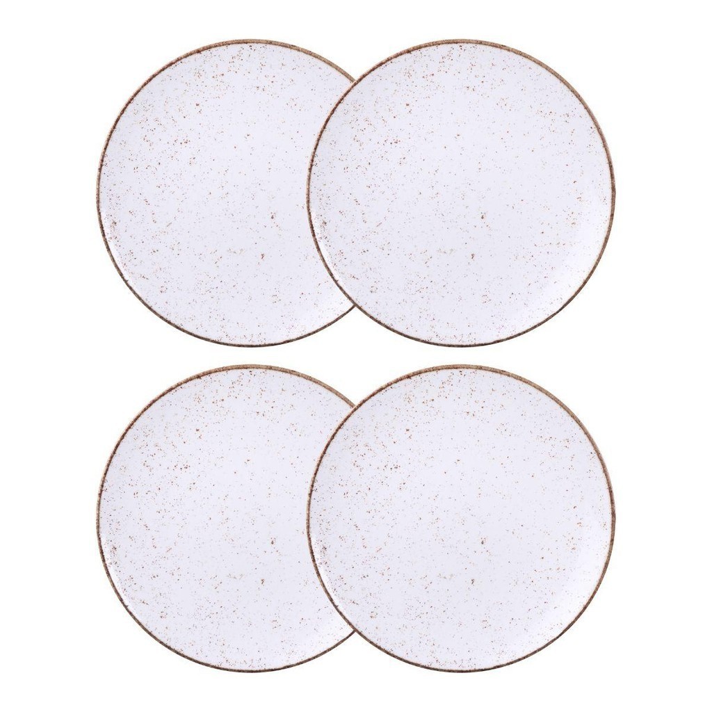 Jogo de Pratos Rasos Grande Rústico 4 Peças 28cm Porcelana Tramontina em Oferta na Shopee