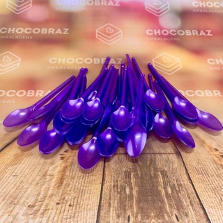 50~250 COLHER SOBREMESA PS ROXO PEROLADO BELLO FESTAS em Oferta na Shopee