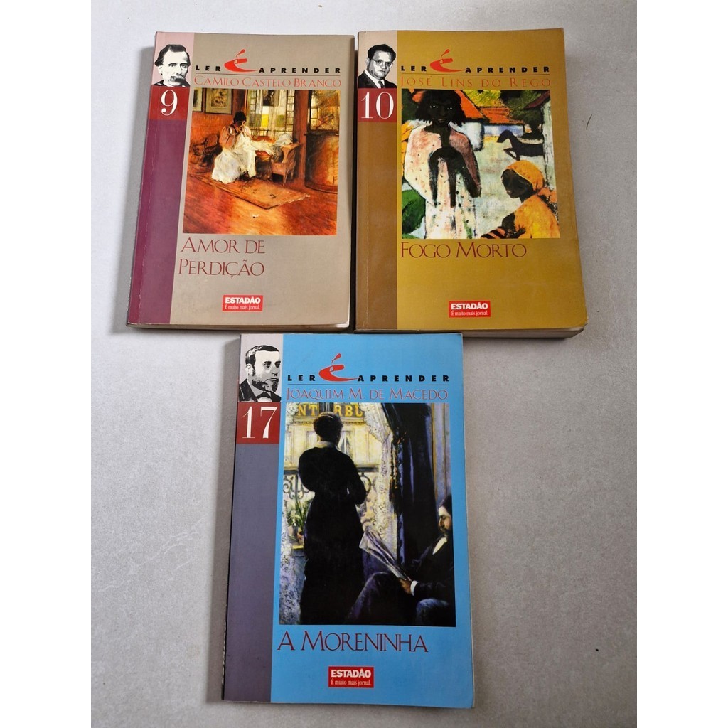 LIVRO, KIT(3), LER É APRENDER, VESTIBULAR, ESTADÃO, 1 AMOR DE PERDIÇÃO, 2 A MORENINHA, 3 FOGO MORTO