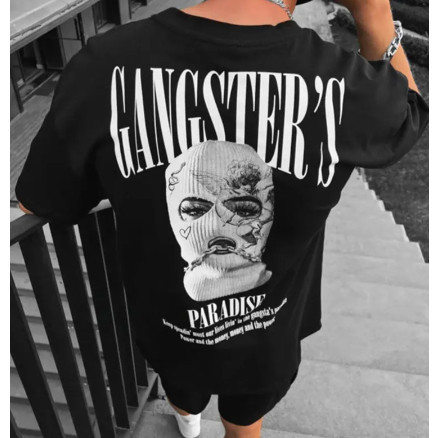 Camiseta Camisa Blusa Camiseta Masculina de Algodão hip-hop, Tops Vintage Solto, Estampa Gangster Novo! plus size traje plus Size Roupa Bts kpop