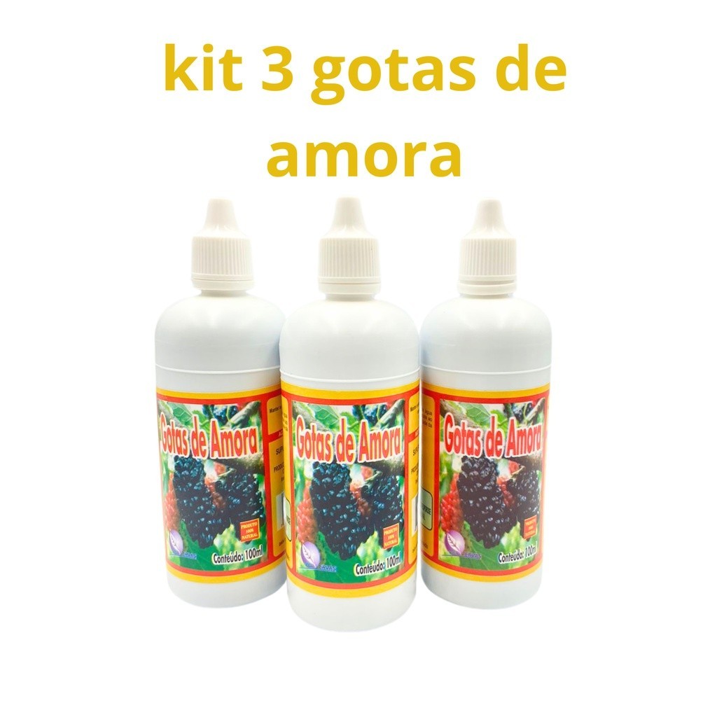 Kit 3 Unidades 100ml Gota de Amora - Suplemento Natural em Oferta na Shopee