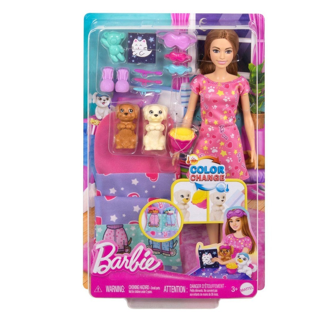Barbie Festa do Pijama com Cachorrinhos - Mattel em Oferta na Shopee