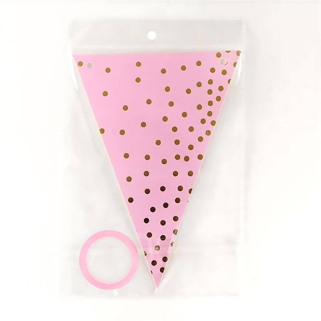 Faixa de Aniversário Rosa Bolinha 3m Decoração de Festa Bandeirola