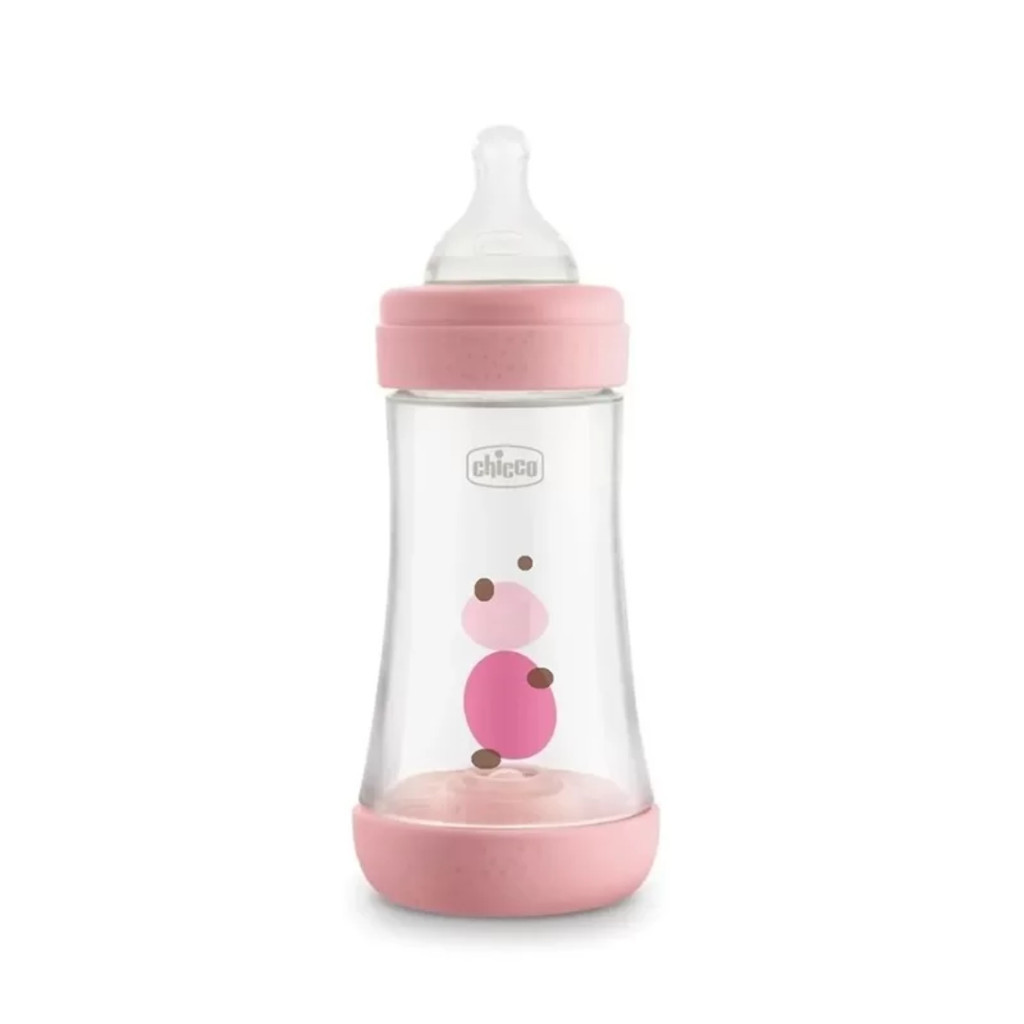 Mamadeira Perfect5 240ml Fluxo Rápido Anticólica Chicco Rosa