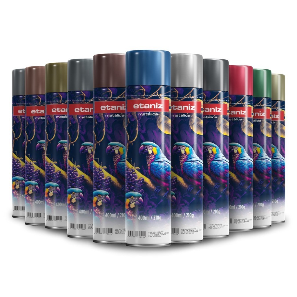 Tinta Spray metálico todas as cores 400ml - Etaniz em Oferta na Shopee