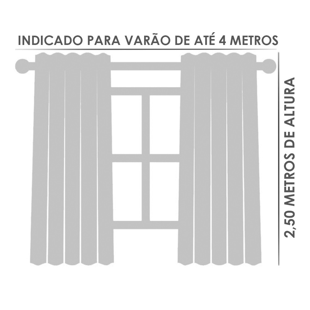Cortina Tecido Piquet Bege 6,00x2,50 Sala Quarto Cozinha