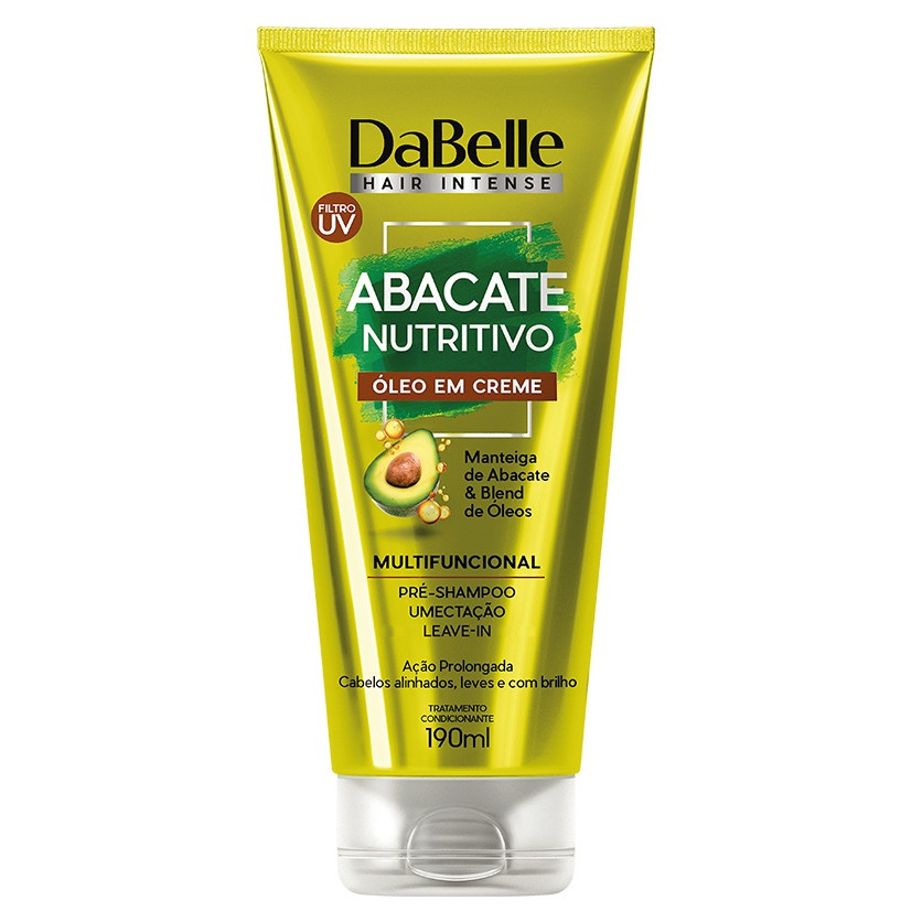 Dabelle Óleo Em Creme Leave-in Multifuncional Abacate Nutritivo Hidratação Pré Shampoo Umectação Protetor Térmico 190ml em Oferta na Shopee