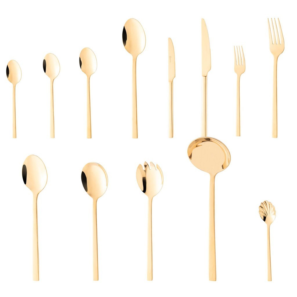 Faqueiro Wolff Firenze 101 Peças de Aço Inox Dourado em Oferta na Shopee