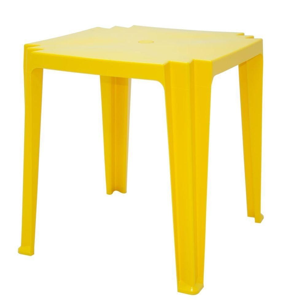 Mesa Tramontina Tambaú 68 X 68 X 72 Cm Amarelo em Oferta na Shopee