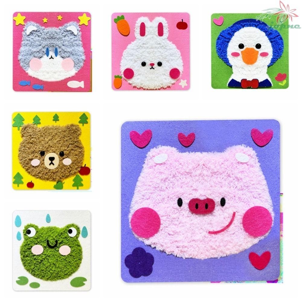 JOPNE Pintura De Lã Feita À Mão , Tecelagem De Materiais De Bricolagem Música De Poke Bordado Decorativo De Animais De Estimação Decoração De Casa