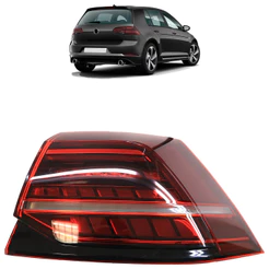 Lanterna Traseira Golf 2018 2019 2020 2021 Bicolor Led Canto Lente Lisa em Acrílico
