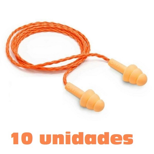 Kit com 10 Protetor Auricular POMP PLUS com Cordao 3M