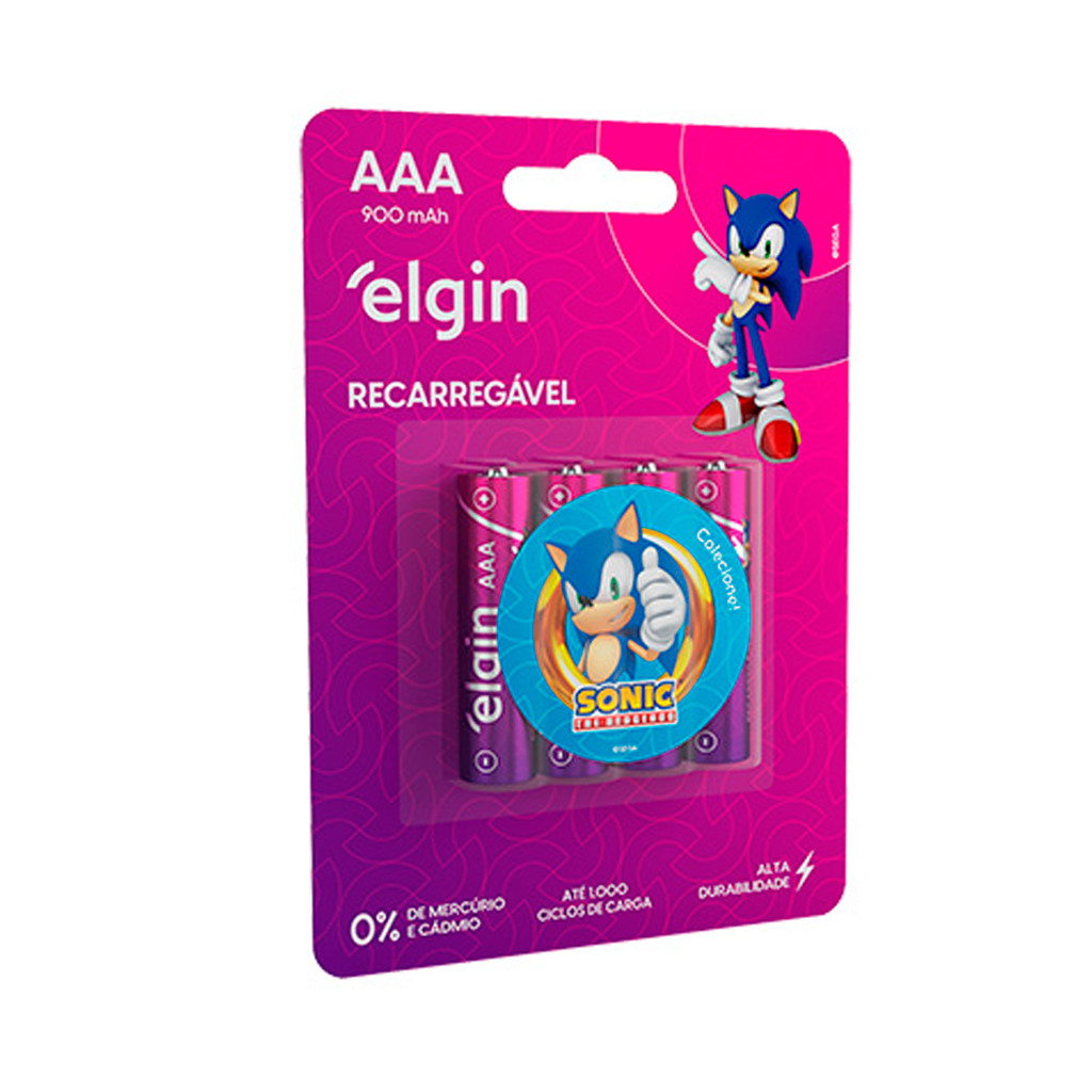 Pilha Recarregável Aaa Elgin 900Mah Cartela 4 Unidades Kit em Oferta na Shopee