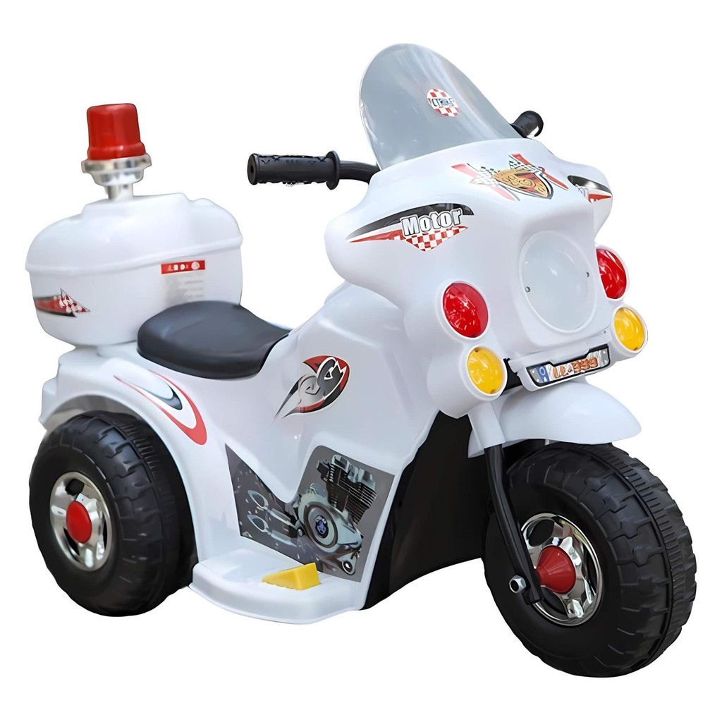 Mini Moto Elétrica Infantil 6V Até 30kg C/ Baú Branco Zippy Toys - 9023 em Oferta na Shopee