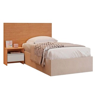 Cabeceira Cama Box Madeirado Freijo Cumaru c/ Fendi Solteiro Prime 1 Mesa c/ 1 Gaveta Freijo Cumaru c/ Fendi - Novo Horizonte em Oferta na Shopee