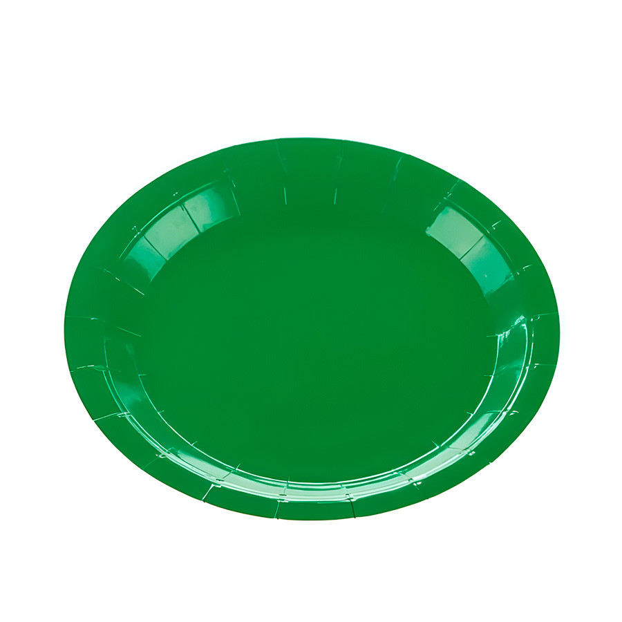 Prato de Papel Redondo Biodegradável - Verde Bandeira - 18cm - 10 unidades - Rizzo em Oferta na Shopee