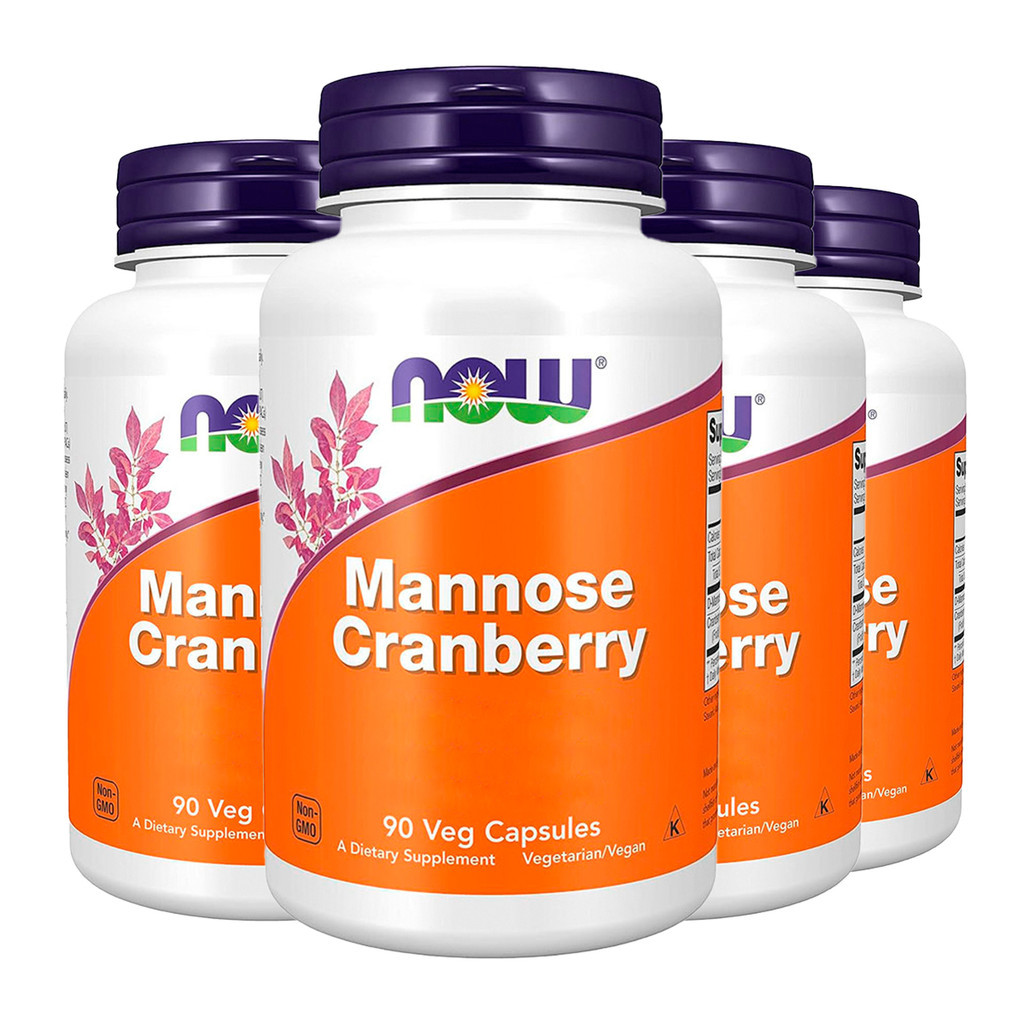 Kit 4x Manose e cranberry Now Foods Mannose Cranberry 90VegCaps /Made in Usa em Oferta na Shopee