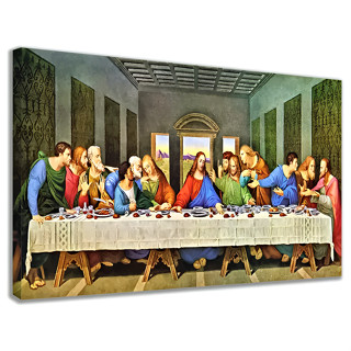 Quadro Decorativo Grande Vinílico Santa Ceia Mosaico Sala Quarto Escritório Hall em Oferta na Shopee