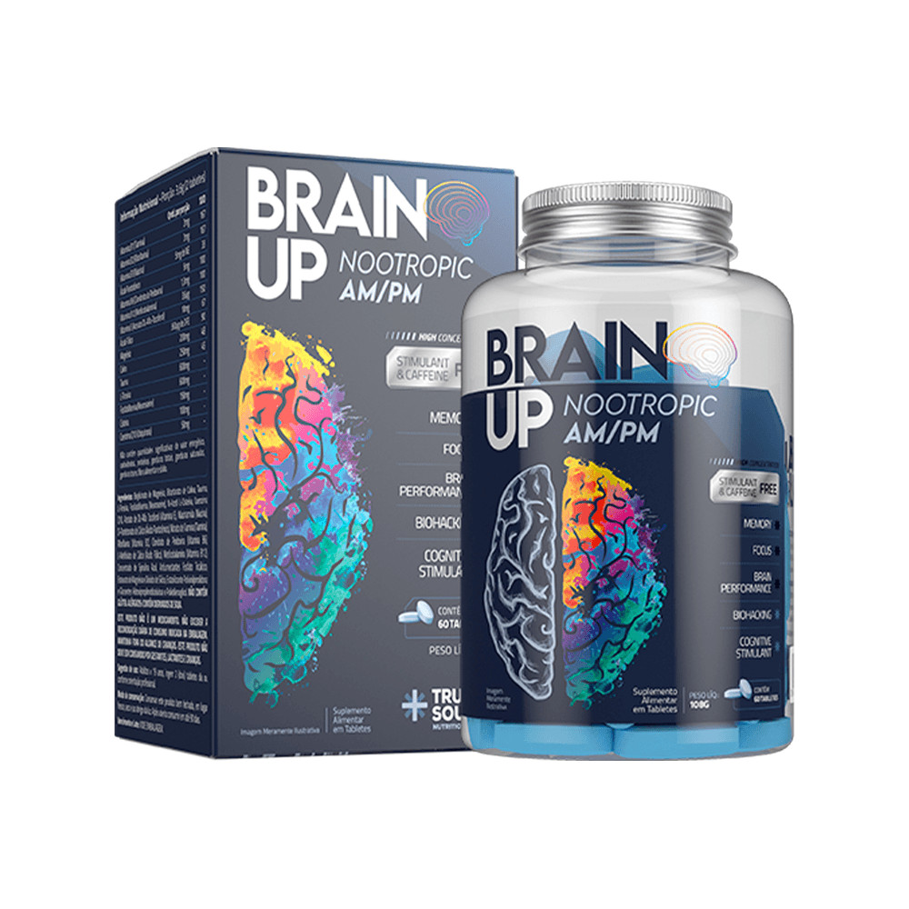 Nootrópico Brain Up AM/PM 60 tabletes True Source em Oferta na Shopee