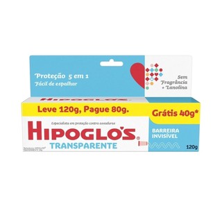 Creme Preventivo de Assaduras Hipoglos Transparente Leve 120g Pague 80g em Oferta na Shopee