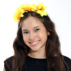 Tiara De Flor Girassol Acessório de Carnaval