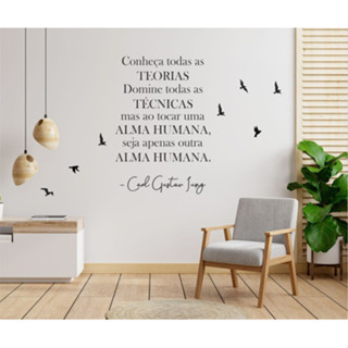 Adesivo Papel de Parede Psicologia Frase Carl Jung Alma P9 Decoração Terapêutica em Oferta na Shopee