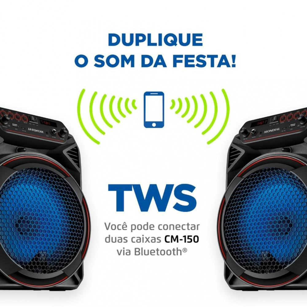 Caixa de Som Mondial CM-150 Amplificada Connect Party Plus — imagem 2 de 2