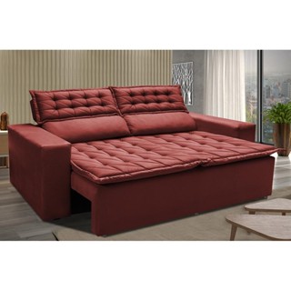 Sofá Retrátil e Reclinável Cama inBox Slim 1,50m Tecido Suede Velusoft Vermelho em Oferta na Shopee