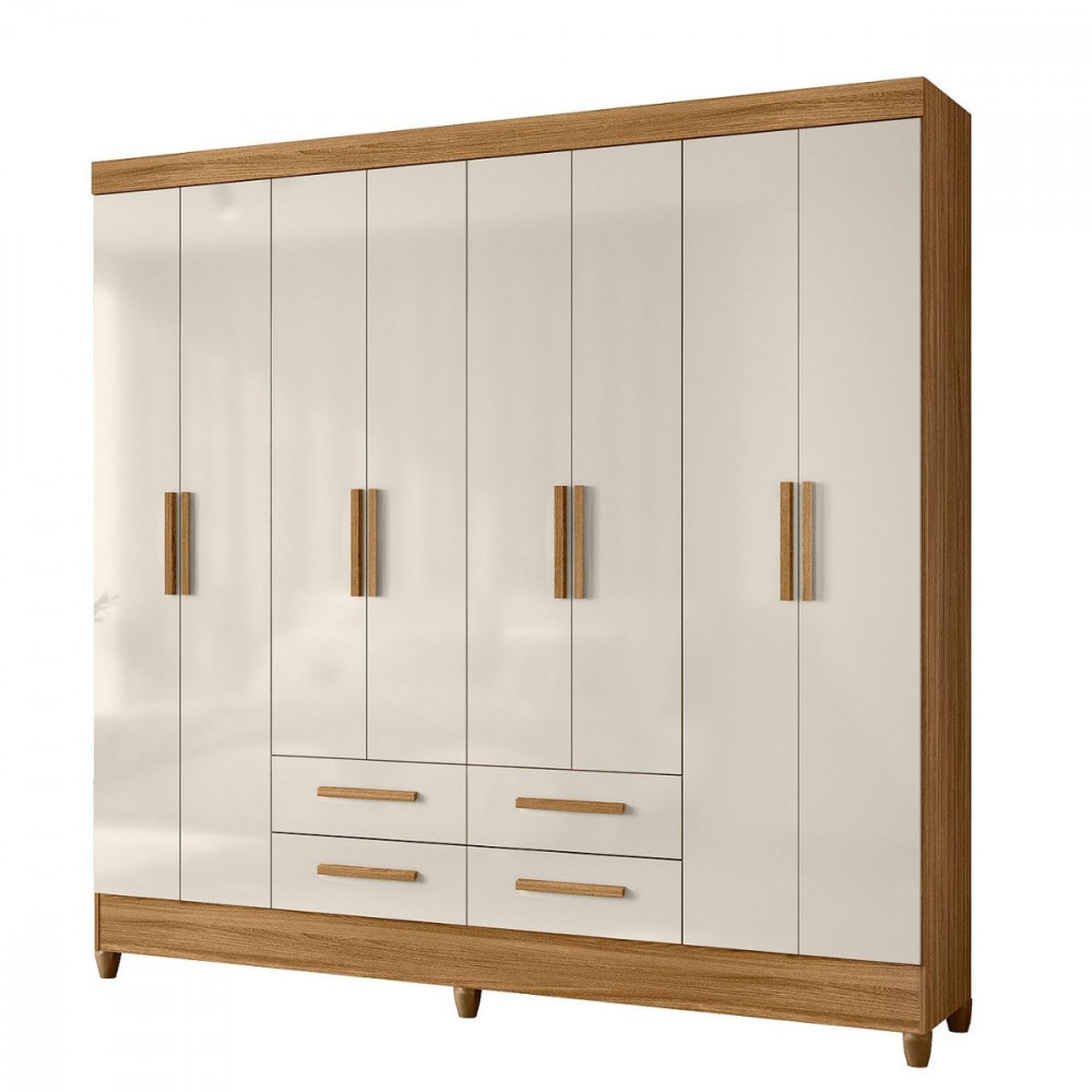 Guarda Roupa Casal 8 Portas 4 Gavetas Florida Moval - Sem Espelho