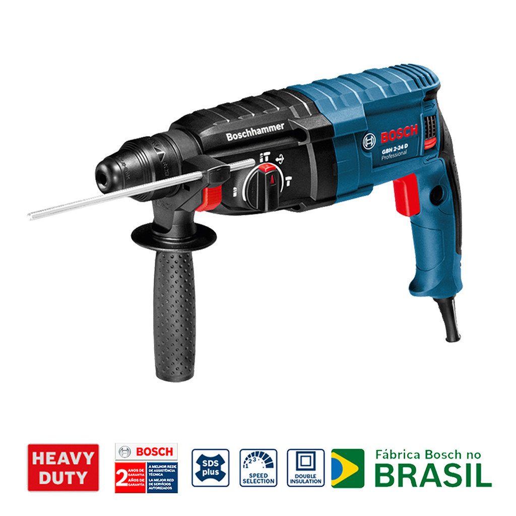 Martelete Perfurador Rompedor SDS Plus 1/2'' Pol GBH 2-24 D 820w Bosch