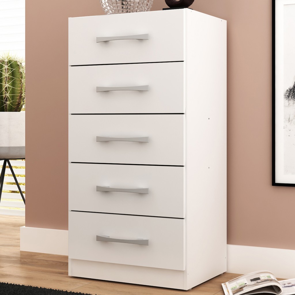 Cômoda 5 Gavetas Savana Branco - Pnr Móveis em Oferta na Shopee
