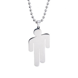 Royallove Billie Eilish Cantor de aço inoxidável pendurado colar ventilador forma jóias H7V0