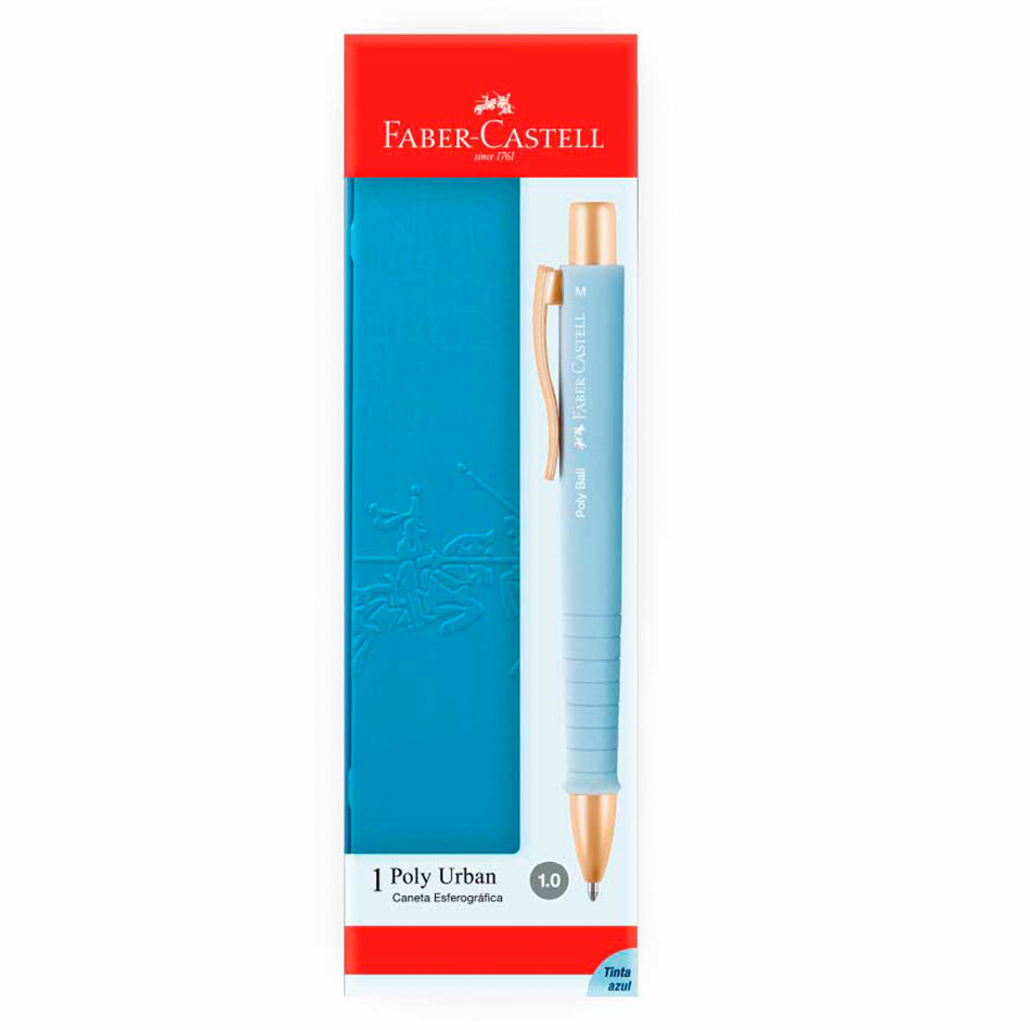 Caneta esferográfica Poly Ball Urban Azul Gold ES/ESURBAZ1.0 Faber-Castell em Oferta na Shopee
