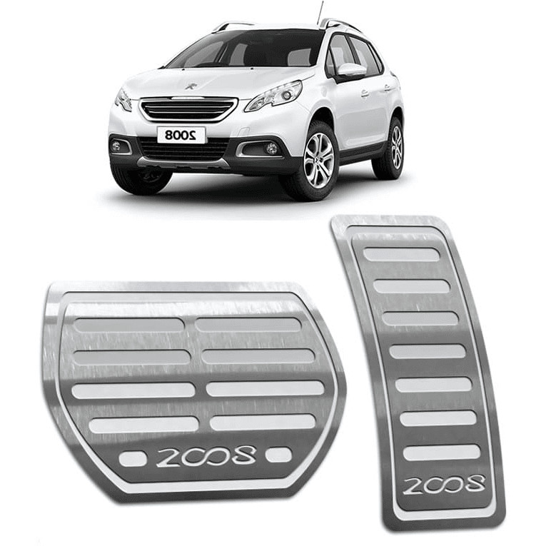 Pedaleira Peugeot 2008 15/19 Automático Aço Inox - Não fura o pedal