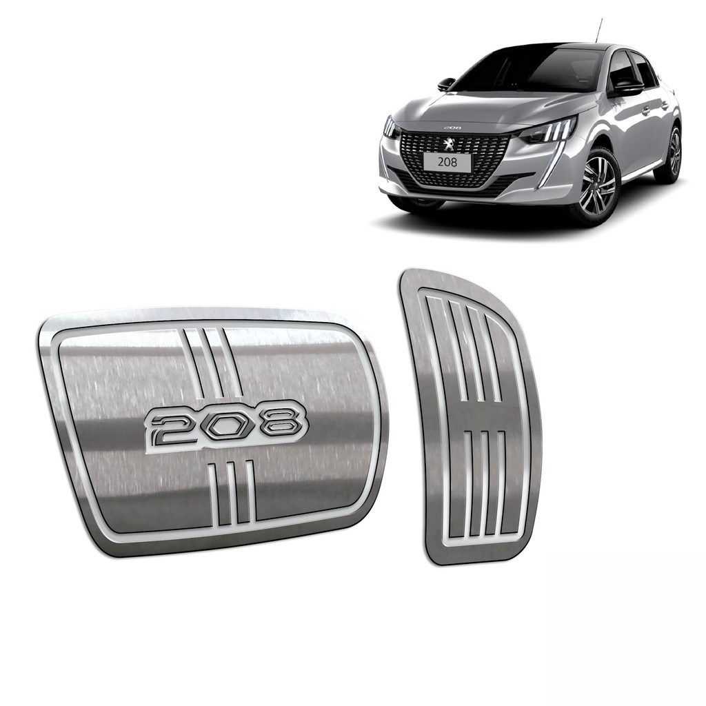 Pedaleira Peugeot 208 Roadtrip 21/.. Automático Aço Inox - Não fura o pedal em Oferta na Shopee