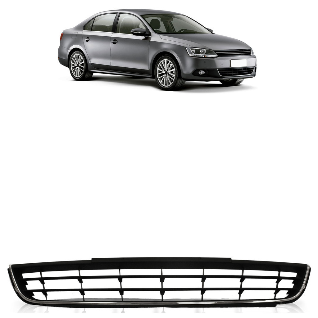 Grade Inferior Parachoque Dianteiro Jetta 2011 2012 2013 2014 2015 Preto Com Friso em Oferta na Shopee