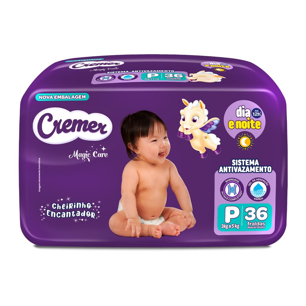 Fralda Cremer Econômica P 36 Unidades