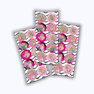 30~150 ADESIVO FESTA BARBIE  REDONDO  FESTCOLOR em Oferta na Shopee
