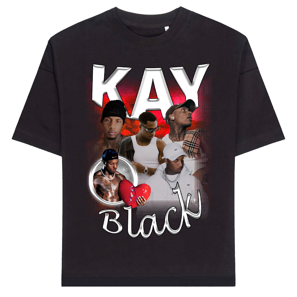 Camiseta Oversized Streetwear Masculina Feminina 100% Algodão Cantor KayBlack lANÇAMENTO