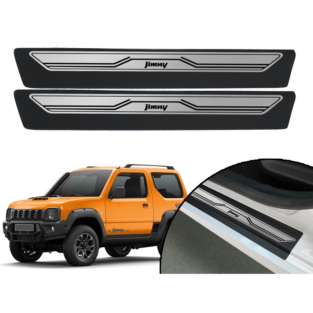 Soleira Adesiva Porta Aço Escovado Protetora Suzuki Jimny 2009 a 2022