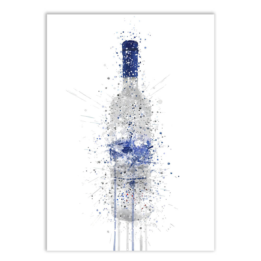 Placa Decorativa Vodka Grey Ilustração Bebidas Decoração Cozinha Bar