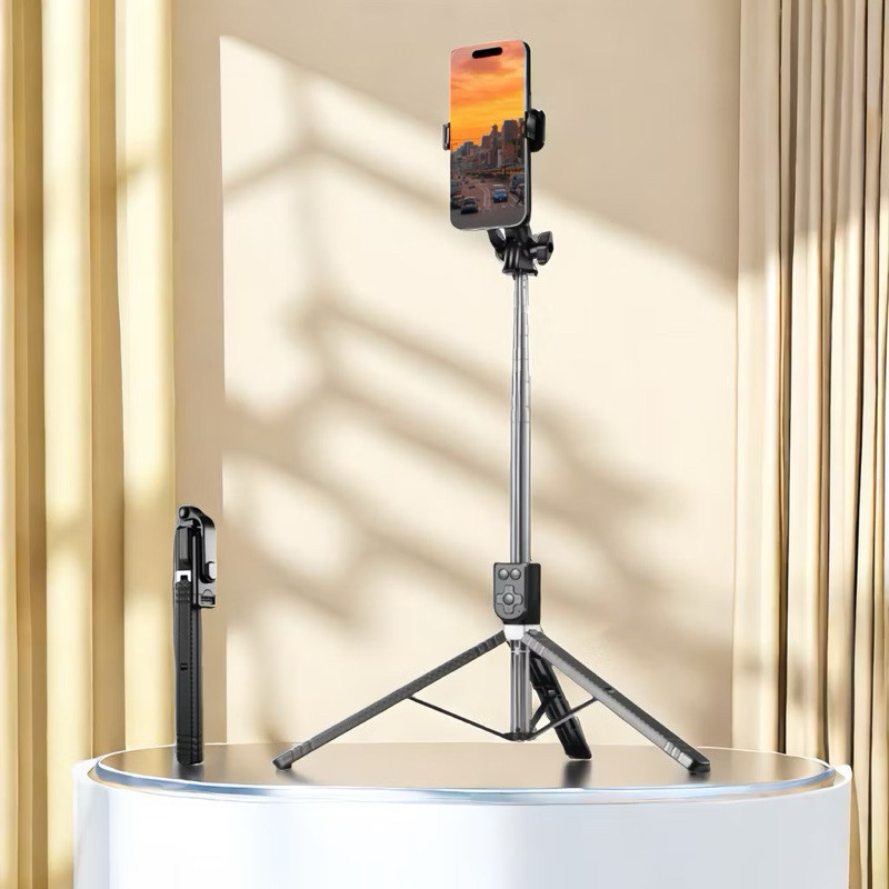 Selfie stick 1.7M de comprimento sem fio Bluetooth tripé portátil retrátil mini pau de selfe-envio imediato em Oferta na Shopee